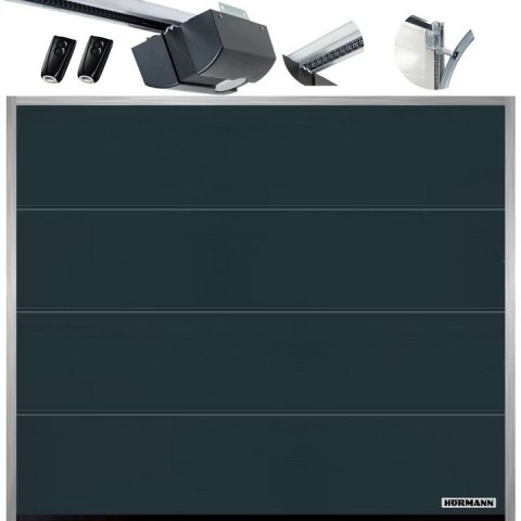 Brama 2500 x 2125 IsoMatic Garażowa Segmentowa Hormann z napędem Antracyt 7016 "L"