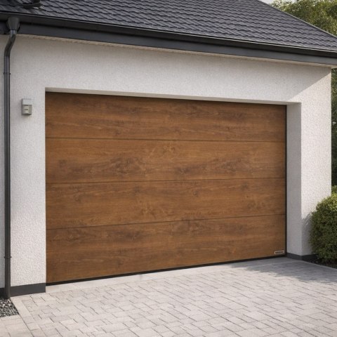 Brama 2500 x 2125 IsoMatic Garażowa Segmentowa Hormann z napędem Złoty Dąb "L"