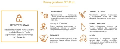 Brama Garażowa Przemysłowa Segmentowa Nitus 2500 mm Wysokość Szerokość do wyboru