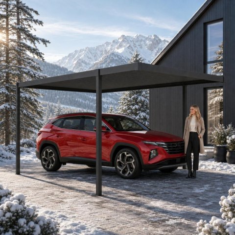 Carport Wiata Samochodowa MIRADOR Solid 80 - 3 x 5 m Antracyt Nordvic BESTSELLER