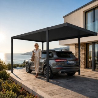 Carport Wiata Samochodowa MIRADOR Solid 80 - 3 x 5 m Antracyt Nordvic BESTSELLER