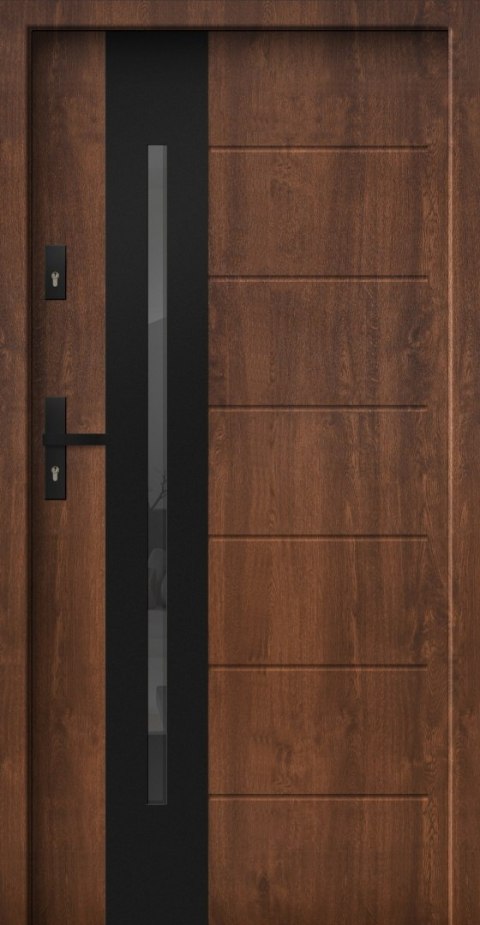 Ciepłe Drzwi Zewnętrzne Stalowe PASIV 72mm GRUBE U=0,75 Orzech Black