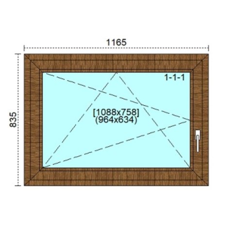 Ciepłe Okno Trzyszybowe 1165 x 835 Monolit Rózne Kolory