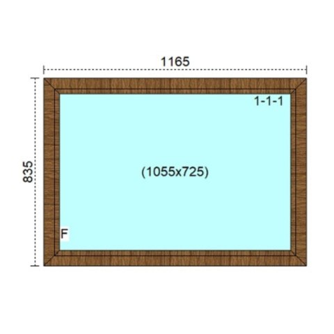 Ciepłe Okno Trzyszybowe FIX 1165 x 835 Monolit Rózne Kolory
