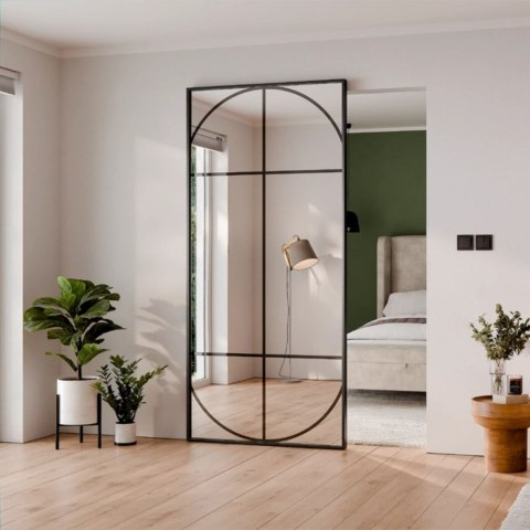 Drzwi Przesuwne LOFT 50 Szklone Czarna Szyba Szpros z Systemem Przesuwnym