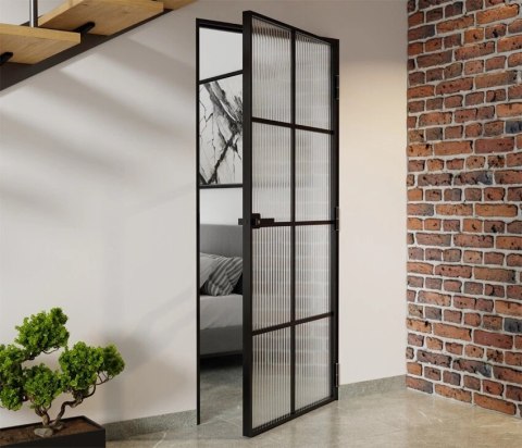 Drzwi Aluminiowe Float 8 pól Slim Loft Komplet z Ościeżnica Szyba Flutez