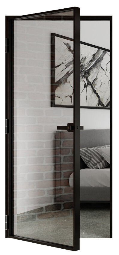 Drzwi Aluminiowe Float Slim Loft Komplet z Ościeżnica Szyba Przeźroczysta Bez Wzoru