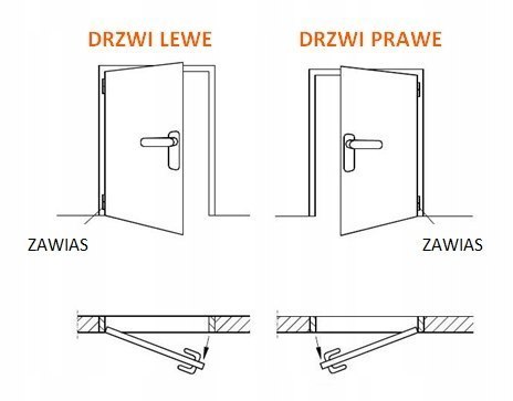 Drzwi Bezprzylgowe Pełne z Ościeżnicą Regulowaną Kolory