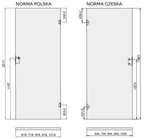 Drzwi Bezprzylgowe Pełne z Ościeżnicą Stałą Kolory Voster