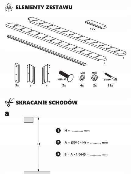 Schody Drewniane Przesuwne na Poddasze Drabinowe NANO