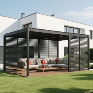 Pergola 3x5 m Wolnostojąca Ogrodowa Tarasowa Zabudowana Mirador Solid 80 Antracyt