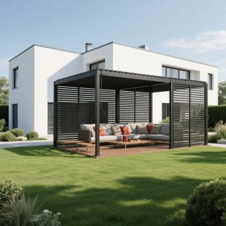 Pergola 3x5 m Wolnostojąca Ogrodowa Tarasowa Zabudowana Mirador Solid 80 Antracyt