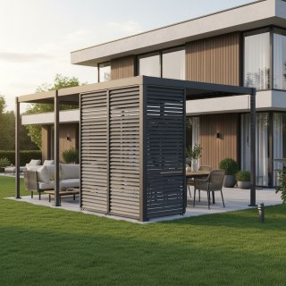 Pergola 3x5 m Wolnostojąca Ogrodowa Tarasowa Zabudowana Mirador Solid 80 Antracyt