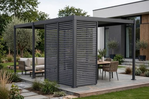 Pergola 3x5 m Wolnostojąca Ogrodowa Tarasowa Zabudowana Mirador Solid 80 Antracyt