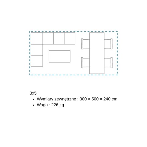 Pergola 3x5 m Wolnostojąca Ogrodowa Tarasowa Zabudowana Mirador Solid 80 Antracyt