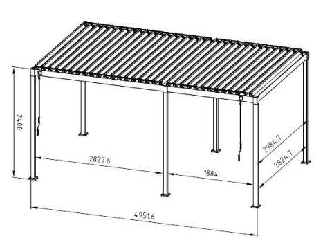Pergola 3x5 m Wolnostojąca Ogrodowa Tarasowa Zabudowana Mirador Solid 80 Antracyt
