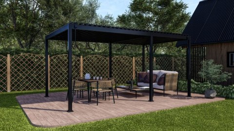 Pergola 3x5 m Wolnostojąca Ogrodowa Tarasowa Zabudowana Mirador Solid 80 Antracyt