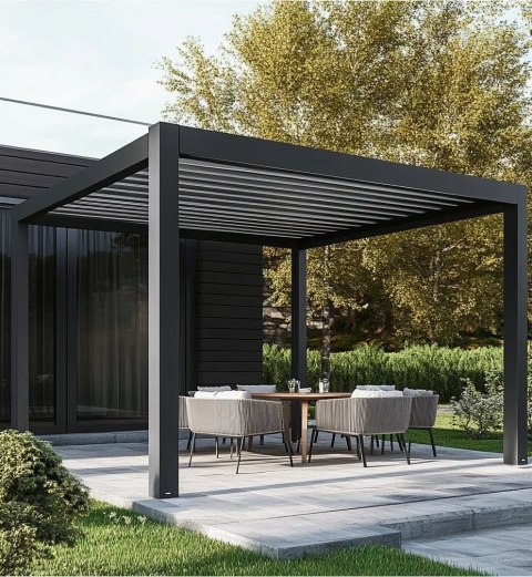 Pergola GERDA ANTRACYT wolnostojąca 4m x 3m PREMIUM Dostępna OD RĘKI !