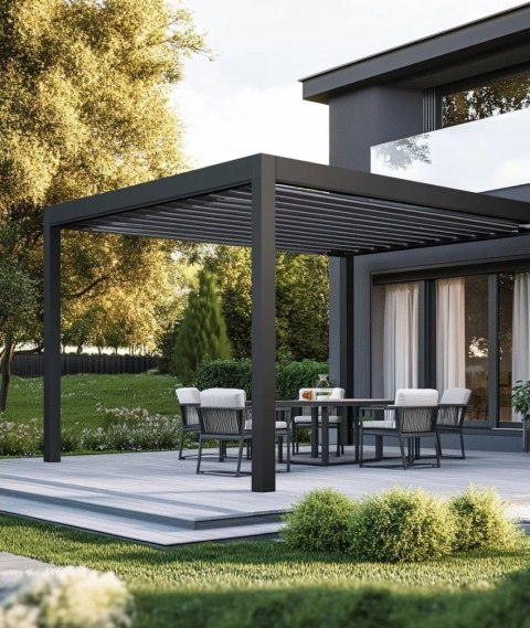 Pergola GERDA ANTRACYT wolnostojąca 4m x 3m PREMIUM Dostępna OD RĘKI !