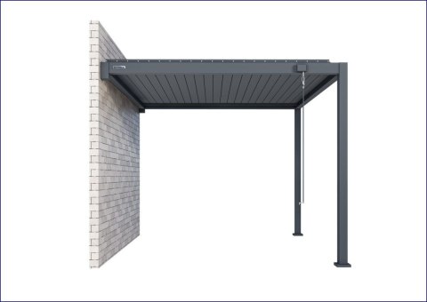 Pergola GERDA ANTRACYT z montażem do ściany (2 słupki) 3 m x 4m PREMIUM OD RĘKI