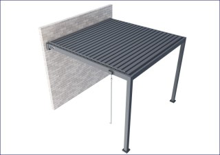 Pergola GERDA ANTRACYT z montażem do ściany (2 słupki) 4 m x 3m PREMIUM OD RĘKI
