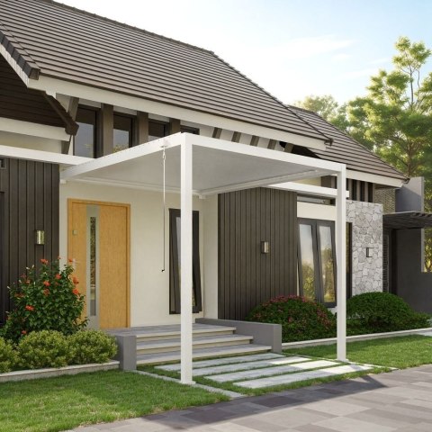 Pergola GERDA BIAŁA z montażem do ściany (2 słupki) 4 m x 3m PREMIUM OD RĘKI