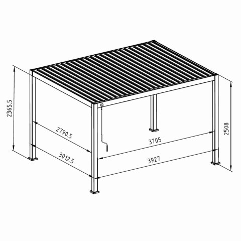 Pergola Tarasowa Aluminiowa MIRADOR 111 Deluxe 3x4 m Dąb Wiśniowy