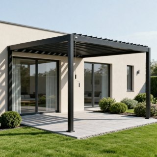 Pergola Tarasowa Deluxe 111 3 x 3,6 m Aluminiowa Wolnostojąca z Regulowanymi Lamelami Antracyt