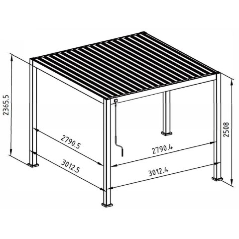 Pergola Tarasowa Deluxe 111 3 x 3 m Wolnostojąca Ogrodowa Full-Alu Szara