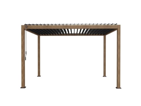Pergola Tarasowa Deluxe 111 3 x 4 m Aluminiowa z Regulowanymi Lamelami Dąb