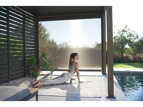 Pergola Tarasowa Deluxe 111 3 x 4 m Aluminiowa z Regulowanymi Lamelami Dąb