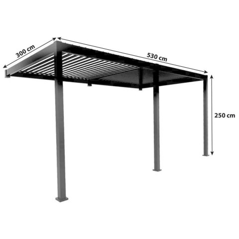Pergola Tarasowa Deluxe 111 3 x 5,3 m Aluminiowa z Regulowanymi Lamelami Antracyt