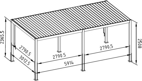 Pergola Tarasowa Deluxe 111 3 x 6 m Aluminiowa z Regulowanymi Lamelami Antracyt