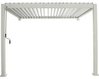 Pergola Tarasowa Premium 111 3 x 4 m Rama Aluminiowa z Regulowanymi Lamelami Szara | Montaż Do Ściany