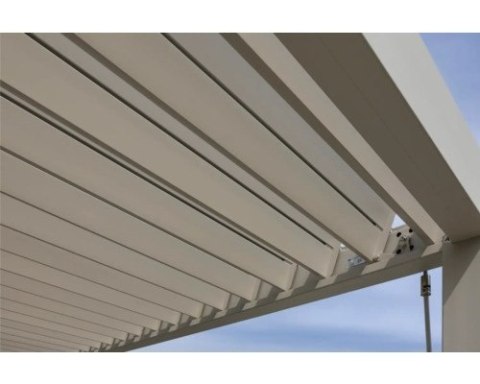 Pergola Tarasowa Premium 111 3 x 4 m Rama Aluminiowa z Regulowanymi Lamelami Szara | Montaż Do Ściany