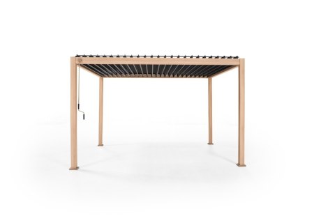 Pergola Tarasowa Premium 111 3 x 4 m Wolnostojąca Ogrodowa Rama Aluminiowa Dąb
