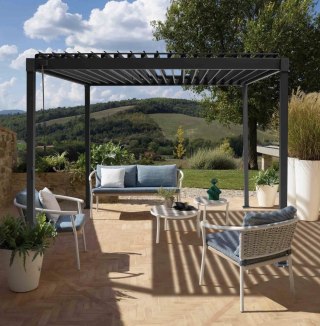 Pergola Wolnostojąca Ogrodowa MIRADOR Solid 80 - 3 x 4 m Antracyt Nordvic BESTSELLER OD RĘKI