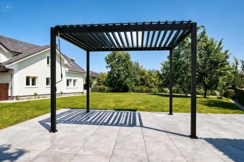 Pergola aluminiowa 3 x 3,6m wolnostojąca tarasowa MIRADOR Basic 88 Antracyt