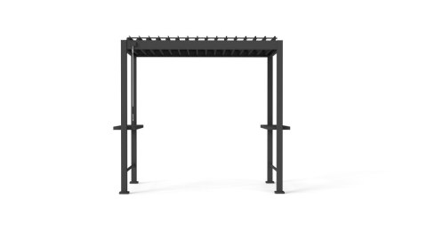 Pergola grillowa Aluminiowa Mirador 88 BBQ 1,5 × 2,5 m z blatem barowym Antracyt Regulowane Lamele
