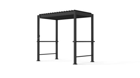 Pergola grillowa Aluminiowa Mirador 88 BBQ 1,5 × 2,5 m z blatem barowym Antracyt Regulowane Lamele