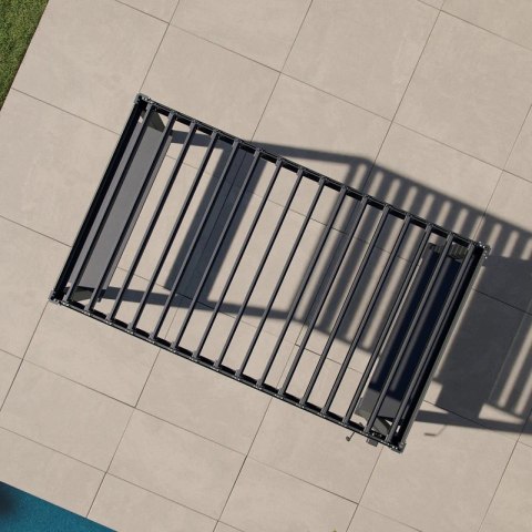 Pergola grillowa Aluminiowa Mirador 88 BBQ 1,5 × 2,5 m z blatem barowym Antracyt Regulowane Lamele