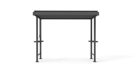 Pergola grillowa Stalowa Mirador 80 BBQ 3 × 2,5 m z blatem barowym Antracyt Regulowane Lamele