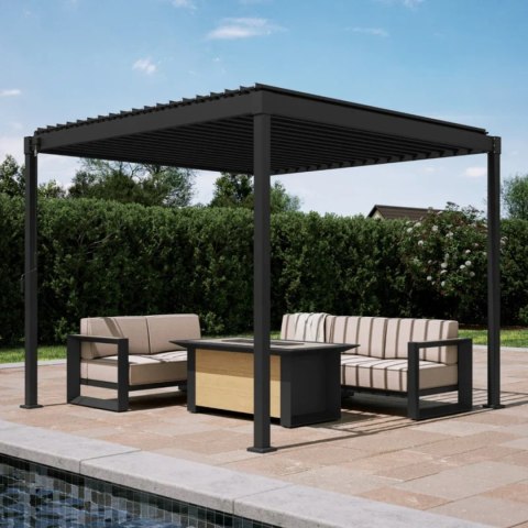 Pergola wolnostojąca tarasowa MIRADOR Solid 80 - 3 x 3 m Antracyt Nordvic