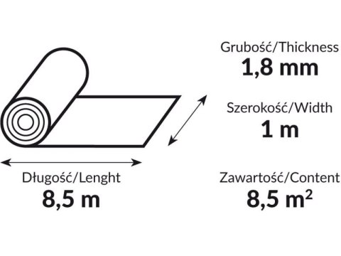 Podkład Multi PRO 1,8mm 8,5m2 pod Panele Podłogowe Rolka