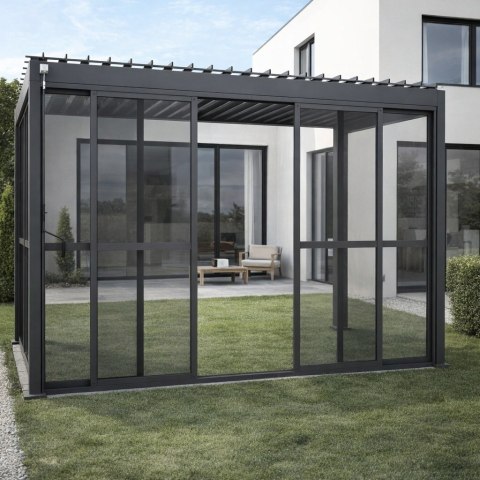 Przesuwne drzwi do pergoli 3,6m Mirador Deluxe i Premium 111 - Antracyt
