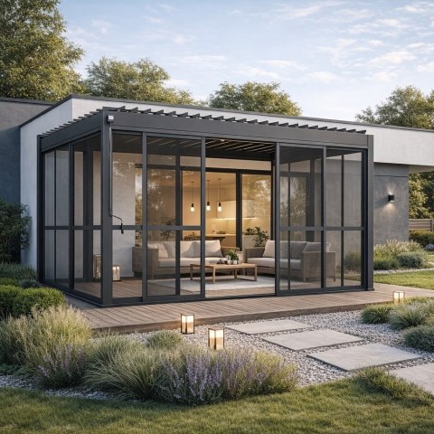 Przesuwne drzwi do pergoli 4m Mirador Deluxe i Premium 111 - Antracyt