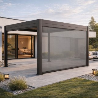 Roleta przeciwsłoneczna opuszczana 3,6M - Pergola tarasowa MIRADOR Deluxe i Premium 111 - Antracyt