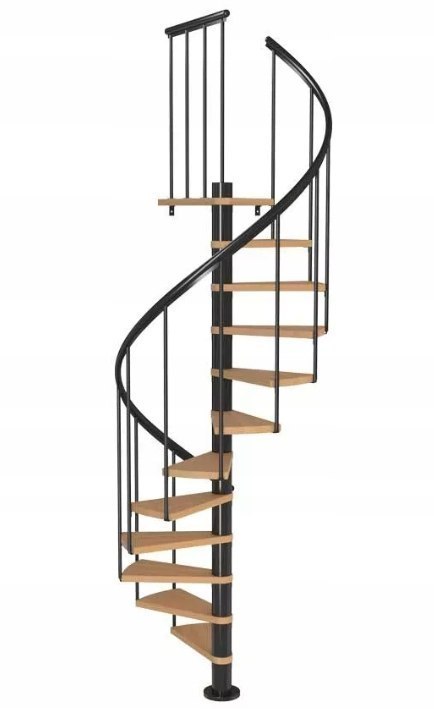 Schody Spiralne Calgary Antracyt-Buk Kręcone 120 cm