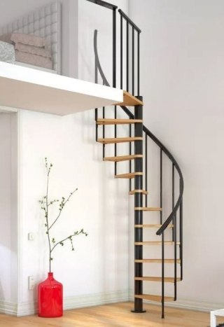 Schody Spiralne Calgary Antracyt-Buk Kręcone 140 cm