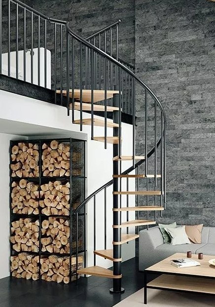 Schody Spiralne Calgary Antracyt-Buk Kręcone 140 cm